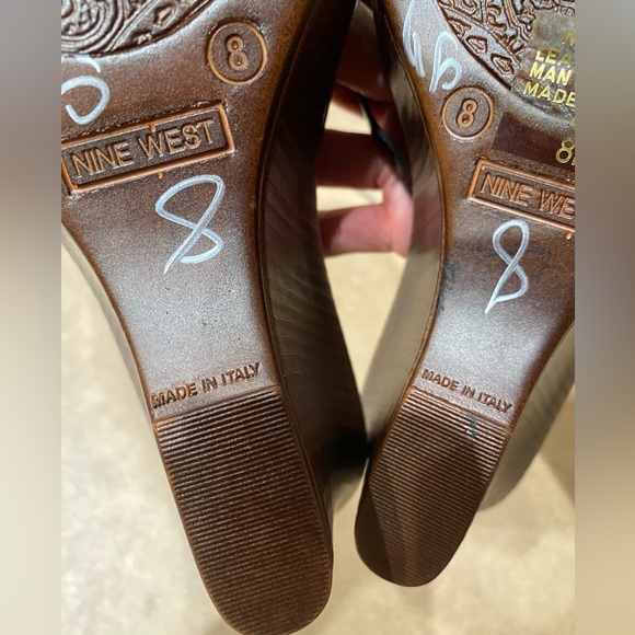 Nine West Cork Wedge Lightweight Strappy Leather Sandals Made In Italy Sz8 - Picture 5 of 13
